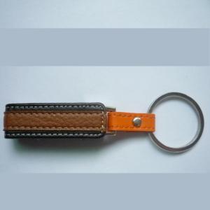 Leather USB Flash Drive with Key Chain Holder